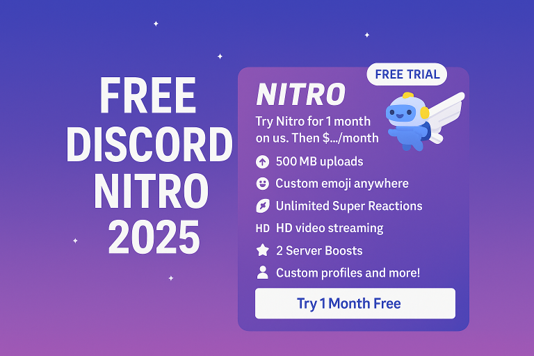 free nitro trial discord official method 2025
