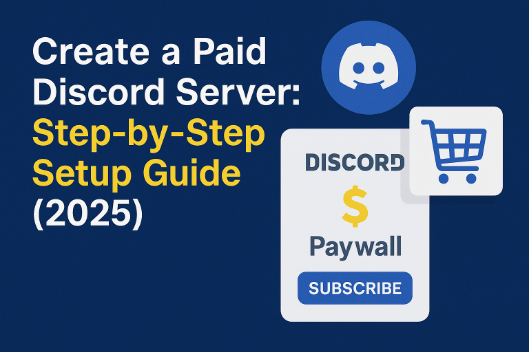Discord paywall setup with subscribe button and shopping cart icon – guide to creating a paid Discord server in 2025