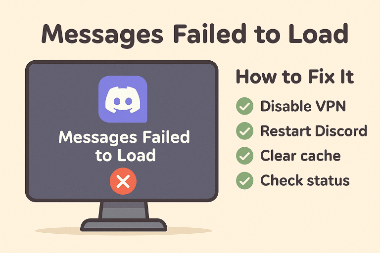 Discord messages failed to load error and how to fix it in 2025