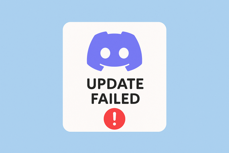 Discord update failed error shown during app update in 2025